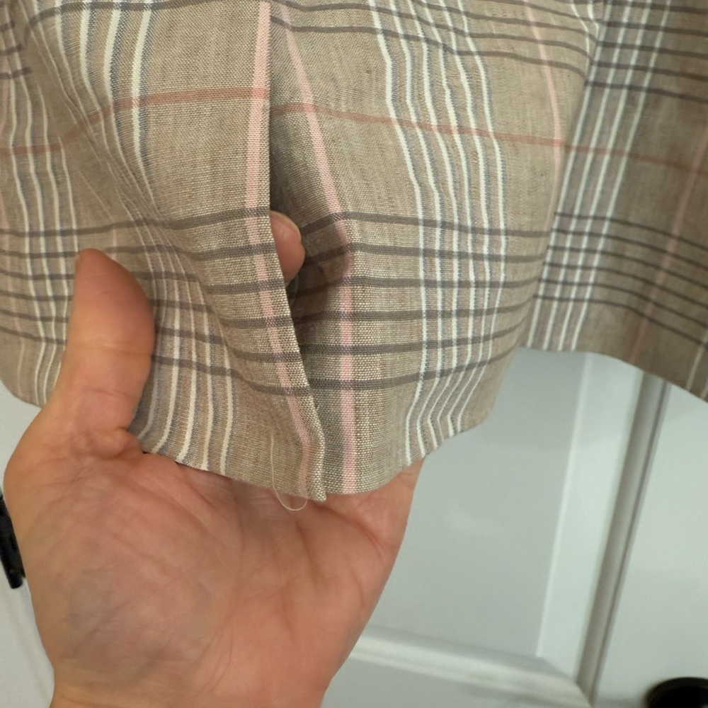 Banana Republic Beige Plaid Double-Breasted Blazer - Picture 4 of 5